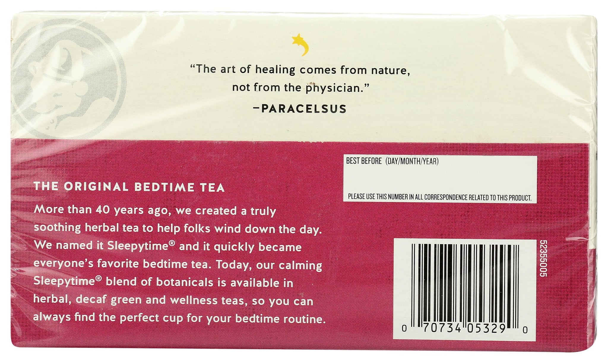 Celestial Seasonings Wellness Tea, Sleepytime Echinacea Complete Care, 20 Count Box