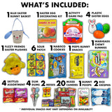 Fun Flavors Box Easter Variety Pack Gift Basket Care Package, Candy, Chips, Bunny Gift Box (Blue)