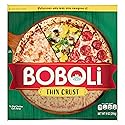Boboli 12" Original Thin Pizza Crust, Ready-made, Thin and Crispy Plain Cooked Pizza Dough, 9 oz Bag