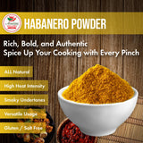 Habanero Pepper Ground 4oz - Premium All Natural Powder. No Additives. Hot & Spicy Rich Flavor By Amazing Chiles and Spices.