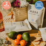 MASA Chips White Corn Tortilla Chips Cooked in Beef Tallow - Seed Oil Free Snack, 2pk×5 oz each- Handmade with Only Naturally Grown White Corn & Sea