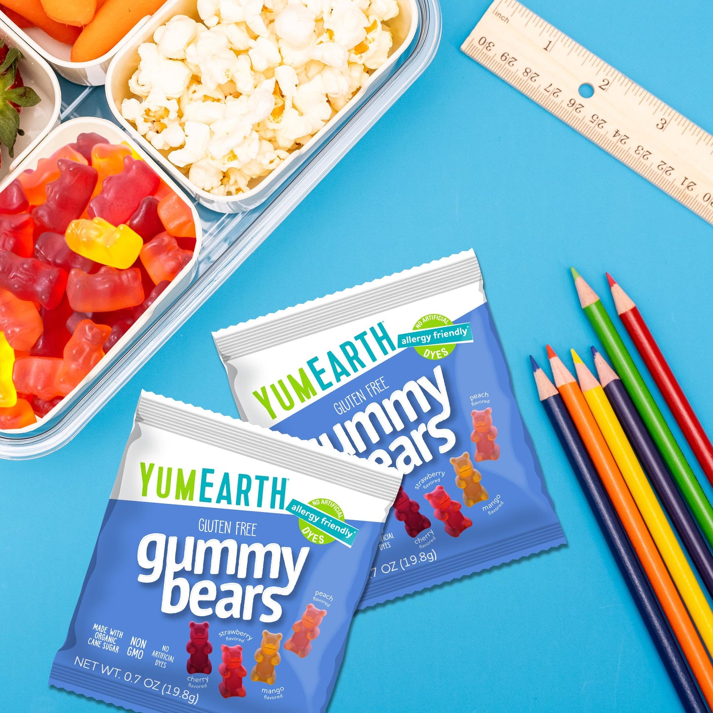 YumEarth Organic Gummy Bears - Fruity Gummy Candy Snack Packs, Gluten Free Snacks for Kids - Allergy Friendly, Non-GMO, No Artificial Dyes - Assorted