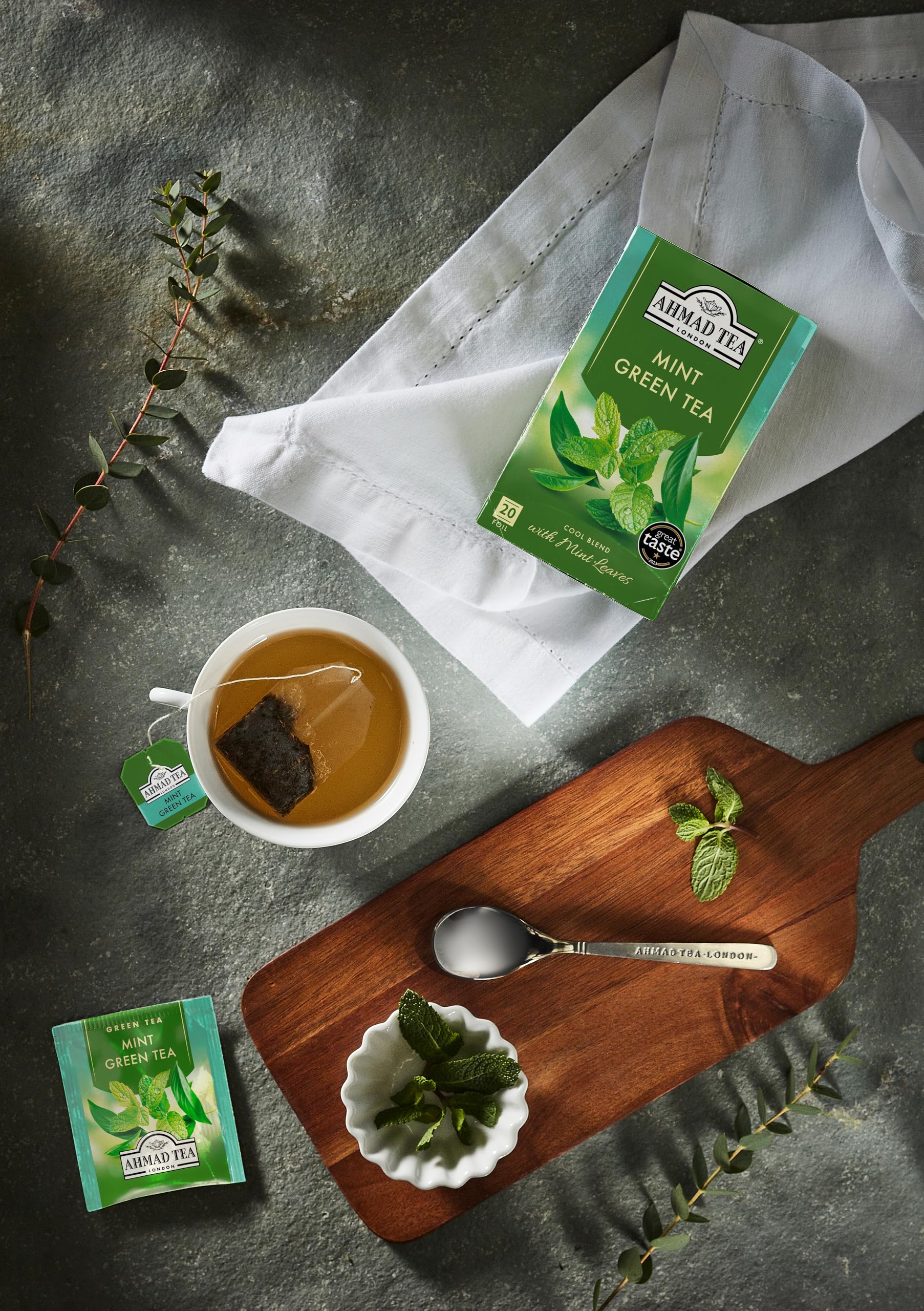 Ahmad Tea Mint Green Tea (formerly Mint Mystique) Flavored Green Tea with Mint Leaves 20ct (Pack of 6)