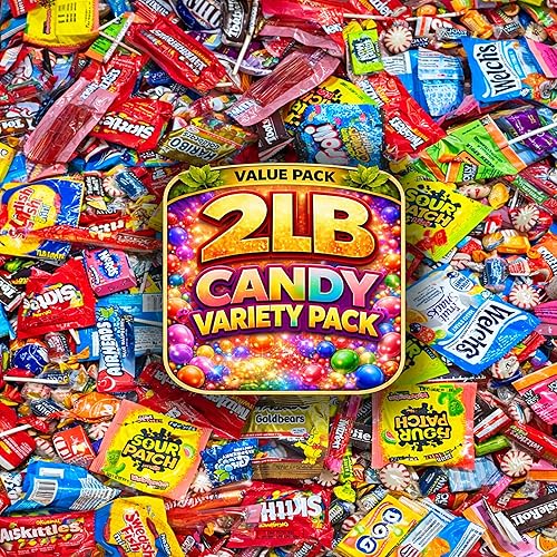 Ultimate Assorted Candy Mix 2 LB Bulk - Individually Wrapped Candy Variety Pack for Candy Bowl, Office Snacks, Party Favors, Piñata Fillers, Halloween