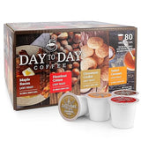 Day To Day 80-Count Flavored Variety Pack, Single Serve Coffee Pods for K-Cup Keurig Brewers