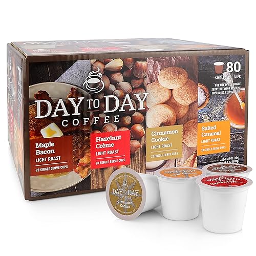 Day To Day 80-Count Flavored Variety Pack, Single Serve Coffee Pods for K-Cup Keurig Brewers