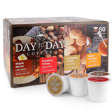 Day To Day 80-Count Flavored Variety Pack, Single Serve Coffee Pods for K-Cup Keurig Brewers