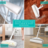 True & Tidy StickyPro XL Lint Roller Value Set with 2 Lint Roller Refills, Heavy-Duty Durable, Adjustable Handle Works Great on Pet Hair, Clothing