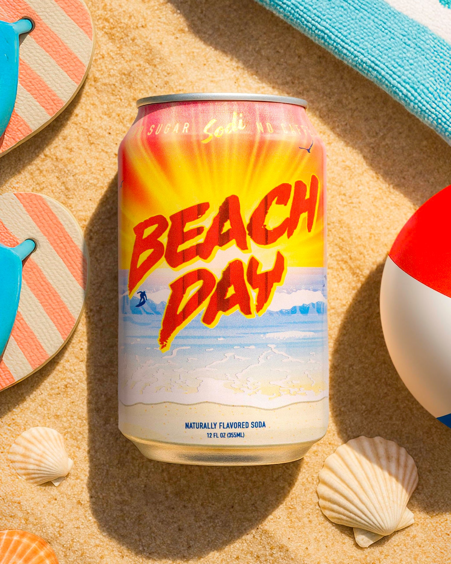 Sodi | Better For You Sparkling Soda Pop | Beach Day | Zero Sugar | Zero Caffeine | Zero Colors or Dyes | Gluten Free | Naturally Flavored | 12fl oz