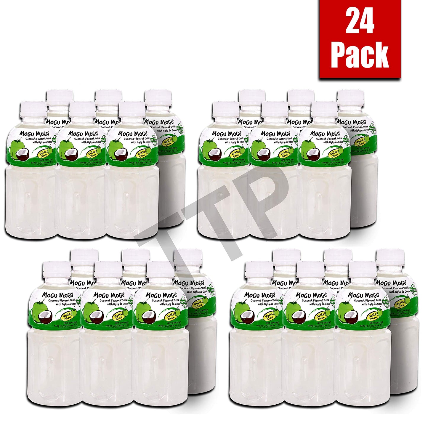 Mogu Mogu Fruit Juice with Nata De Coco, 10.82 oz (Pack of 24) (Coconut)
