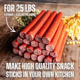 Bearded Butchers Edible 17mm Mahogany Collagen Casings, 4-Pack - Holds 25lb of Beef, Pork or Venison - Vacuum Sealed, Dye-Free Casings for Snack