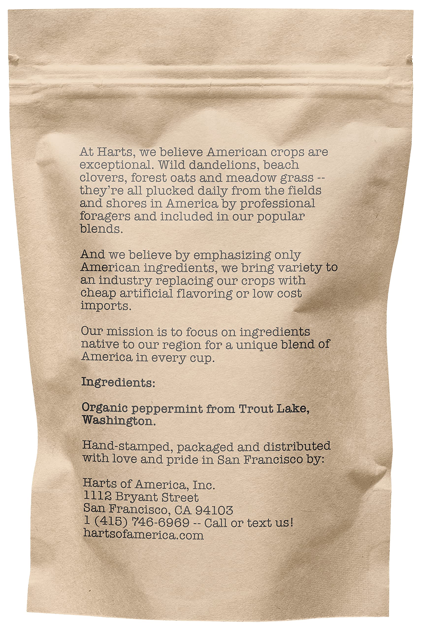 Organic Peppermint, 15-20 Servings, Eco-Conscious Zip Pouch, Caffeine Free, Pure Loose Leaf Tea Grown in America, 0.88 Ounce (Small)