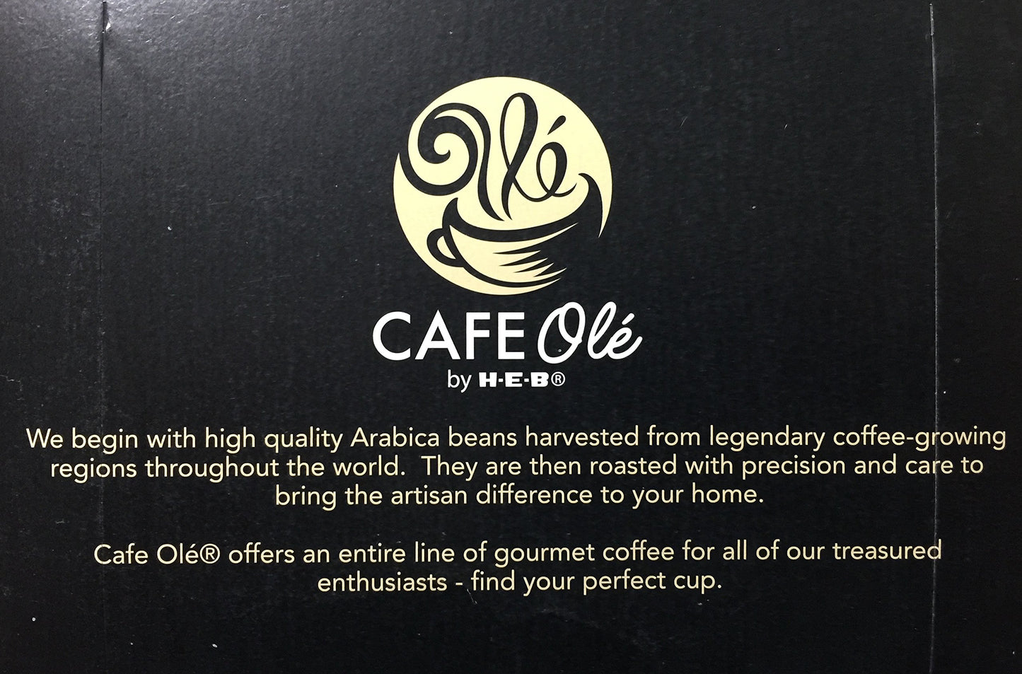H.E.B. Cafe Ole Colombian (Straight Roast) One Box, 12 Count Single Brew