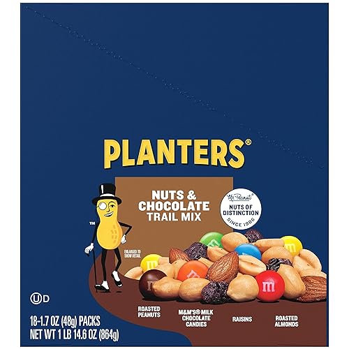 Planters Chocolate Trail Mix Nuts (1.7 oz Bags, Pack of 18)