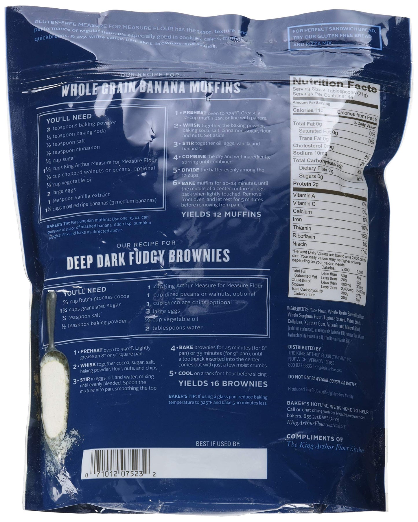 King Arthur Flour Measure for Measure Flour, Gluten Free, 3 Lb, (Pack Of 4)