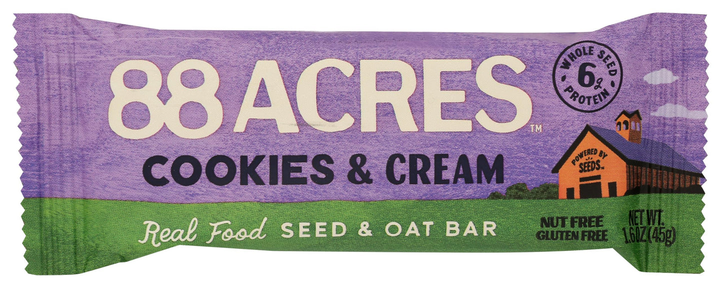 88 Acres Cookies and Cream Seed & Oat Bar, 1.6 OZ
