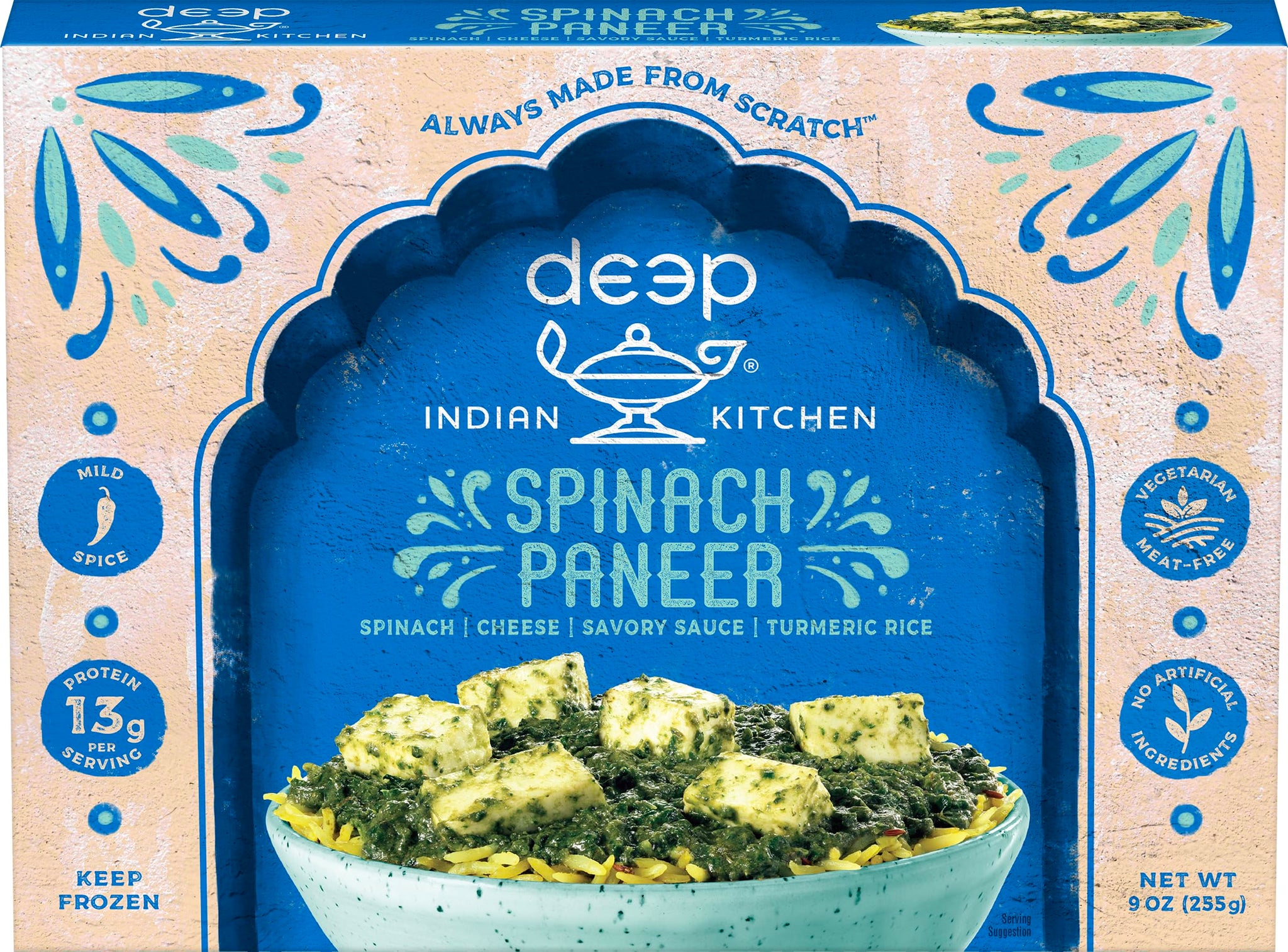 Deep Indian Kitchen, Palak Paneer, 10oz (Frozen)
