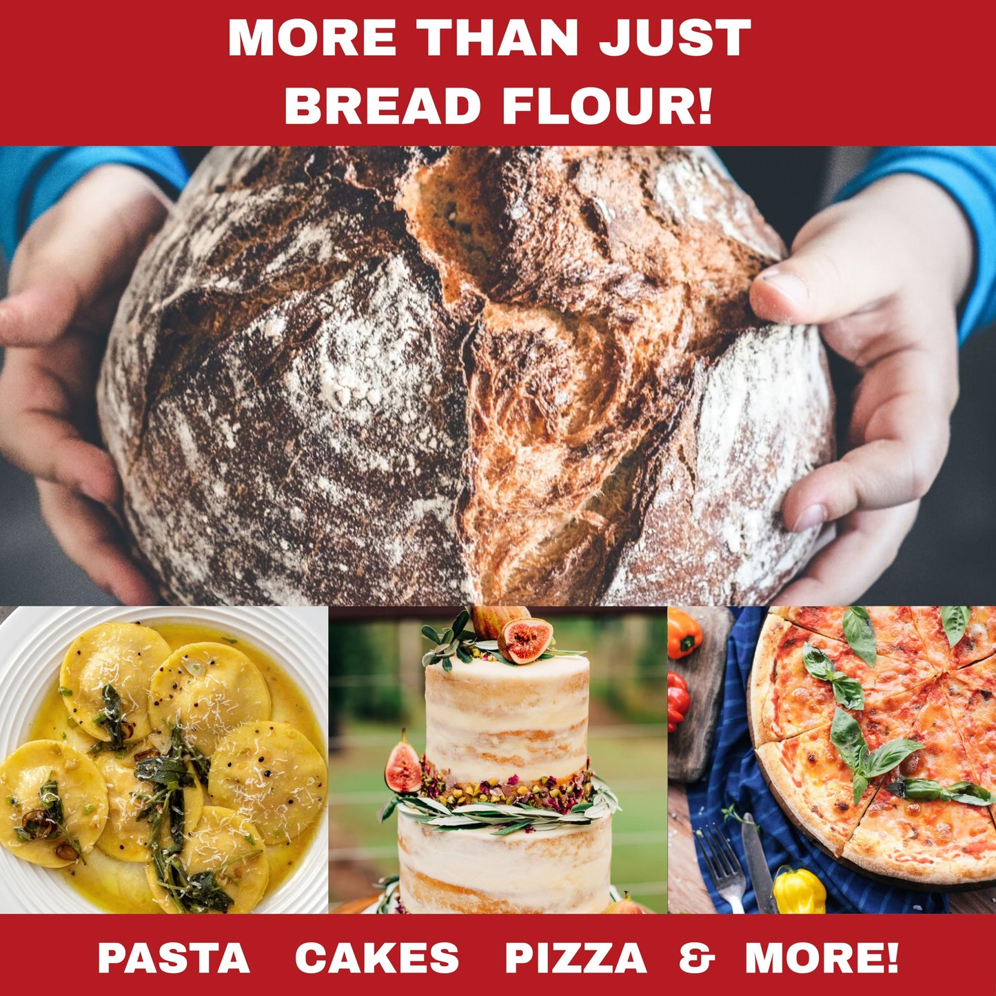 Manny's Choice Natural All Purpose Unbleached Italian Artisan Wheat Flour Type 0 for Baking 2 lb | Bread Flour | Cake Flour | Pizza Flour | Pasta