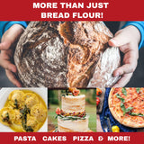 Manny's Choice Natural All Purpose Unbleached Italian Artisan Wheat Flour Type 0 for Baking 2 lb | Bread Flour | Cake Flour | Pizza Flour | Pasta