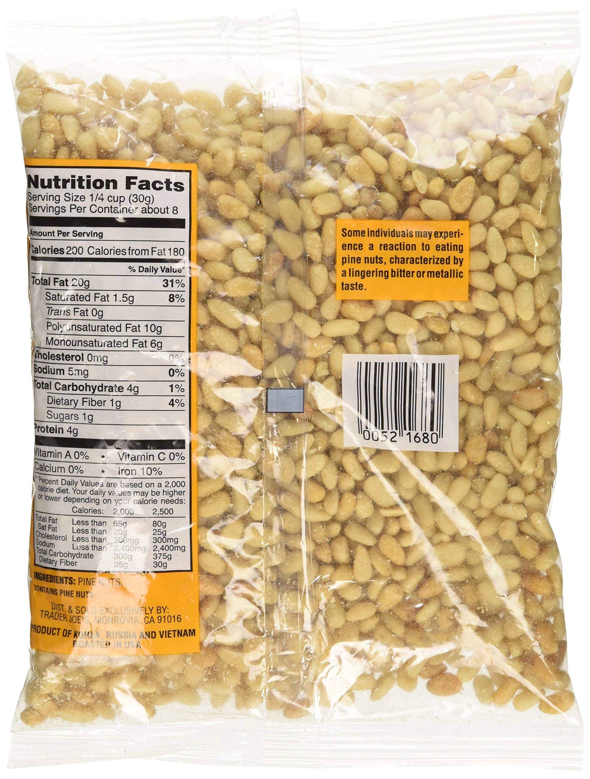 Trader Joe's Dry Toasted Pignolias - Pine Nuts 8 oz bag, 2 Pack
