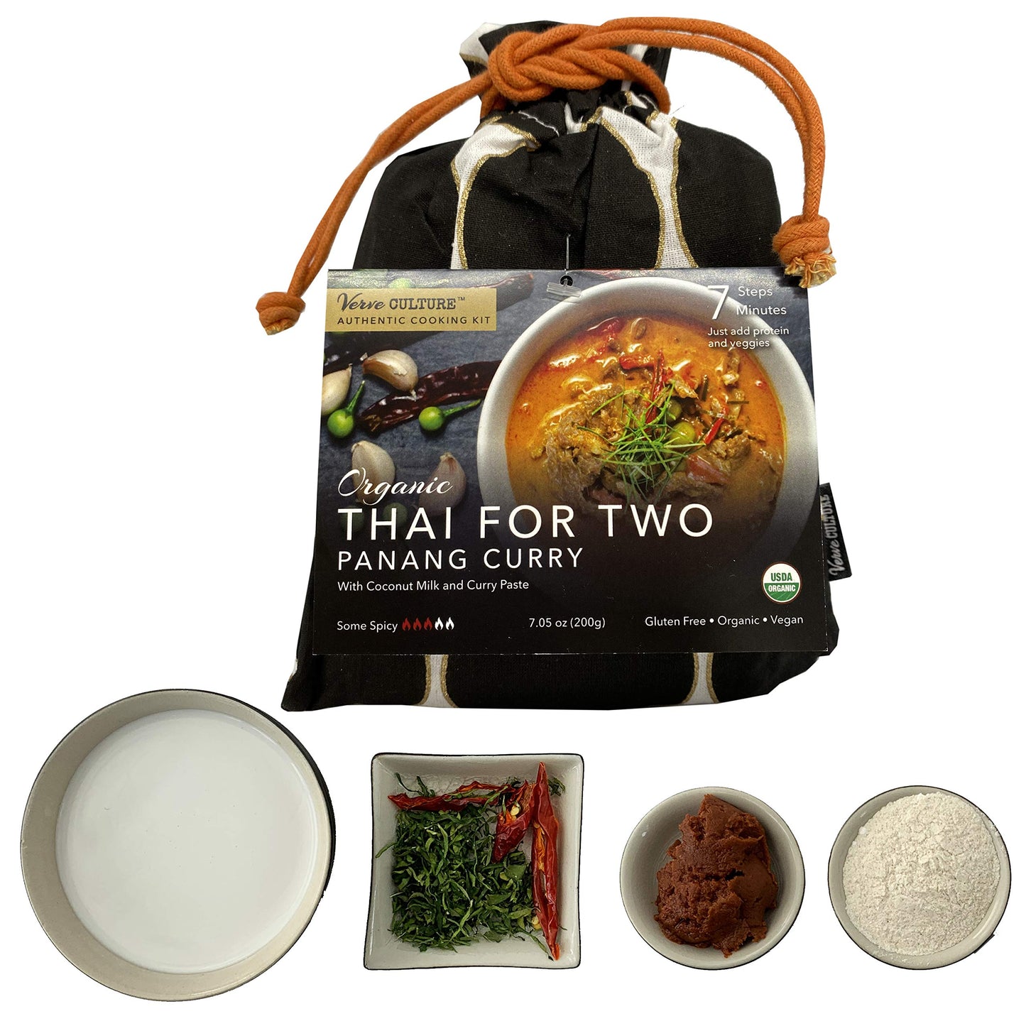 Verve Culture Thai for Two - Organic Thai Curry Cooking Sampler Kit | USDA Organic, Vegan, Gluten-Free | Made in Thailand