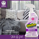 OdoBan Ready-to-Use Disinfectant and Odor Eliminator, Set of 12 Spray Bottles, 32 Ounces Each, Lavender Scent