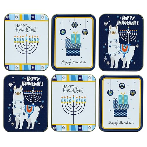 Iconikal Gift Card Tins, Hanukkah, 6-Pack