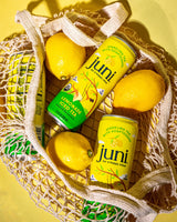 Juni Sparkling Adaptogen Drink with Ashwagandha, Lion’s Mane & Reishi Mushrooms, Green Tea for Focus, Zero Sugar, 10 Calories, Organic Non Alcoholic
