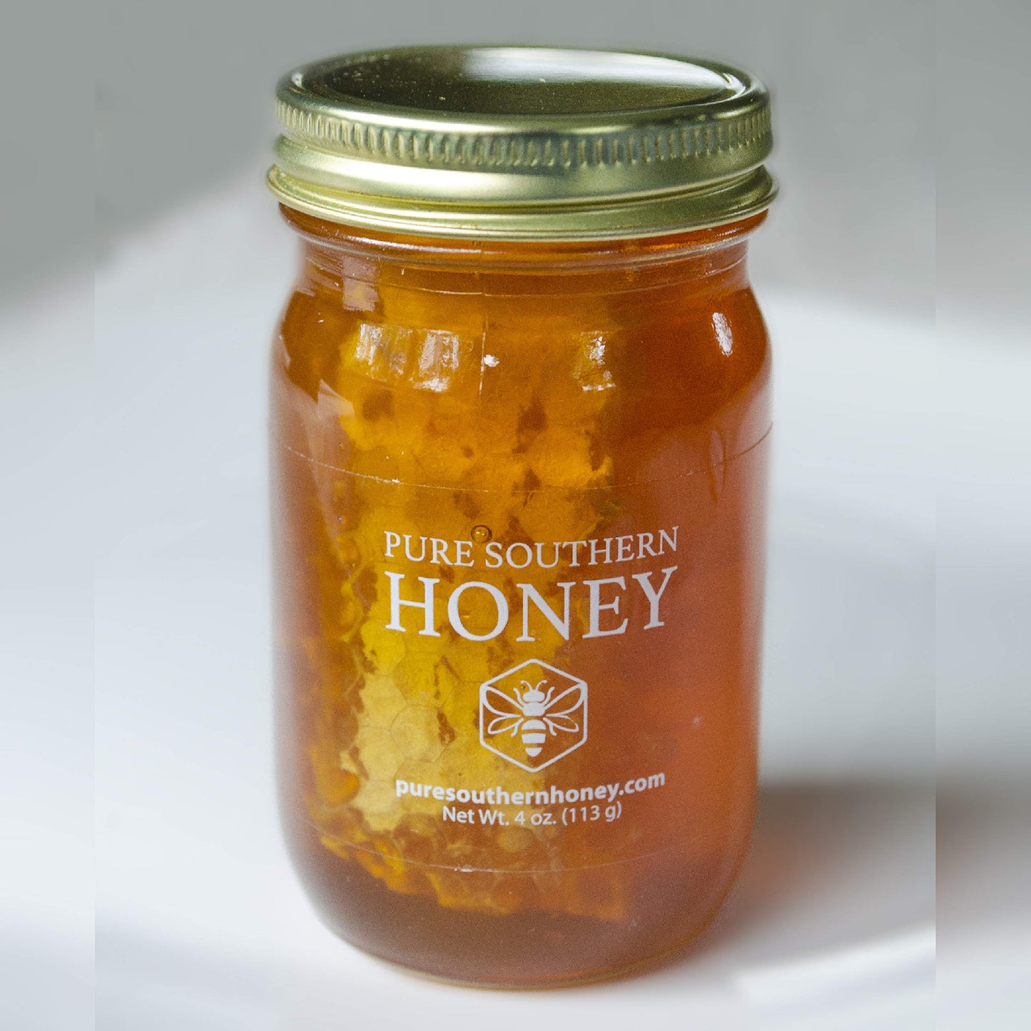 100% Authentic, USA - Made [ 4 oz ] MINI Raw Unfiltered Honey with Honeycomb, Pure Southern Honey - Unheated - Non - GMO, No Additives, All - Natural