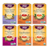 Yogi Tea - Fall Favorites Sampler Variety Pack - 16 Tea Bags Per Pack (6 Pack) - Assorted Tea Set - Caffeinated and Caffeine Free - Includes Cinnamon