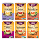 Yogi Tea - Fall Favorites Sampler Variety Pack - 16 Tea Bags Per Pack (6 Pack) - Assorted Tea Set - Caffeinated and Caffeine Free - Includes Cinnamon