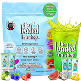 The Loaded Tea Shop Energy Drink Mix Sticks, Electric Citrus Collection 5 Pack, Sugar-Free, Zero Calories, 200mg Natural Caffeine, No Artificial