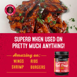 Sauce Goddess - Sweet Red Devil Habanero BBQ Sauce - Fiery & Flavorful for Chicken Wings, Burgers & More, Vegan, Low Sodium, No Additives - 14.6oz
