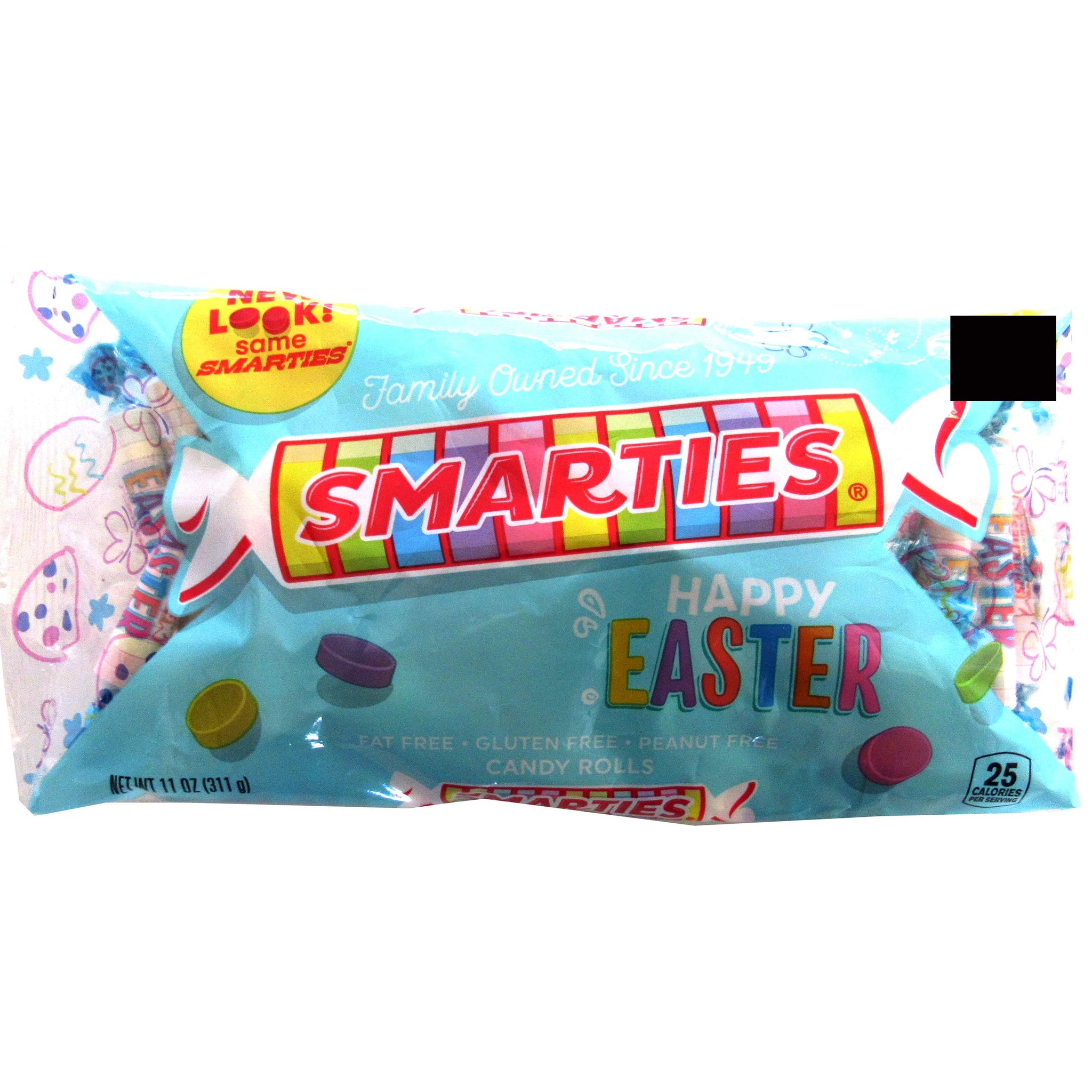 Smarties (1 bag) Happy Easter Candy Rolls - Fat Free, Gluten Free, Peanut Free - 11 oz / 311 g