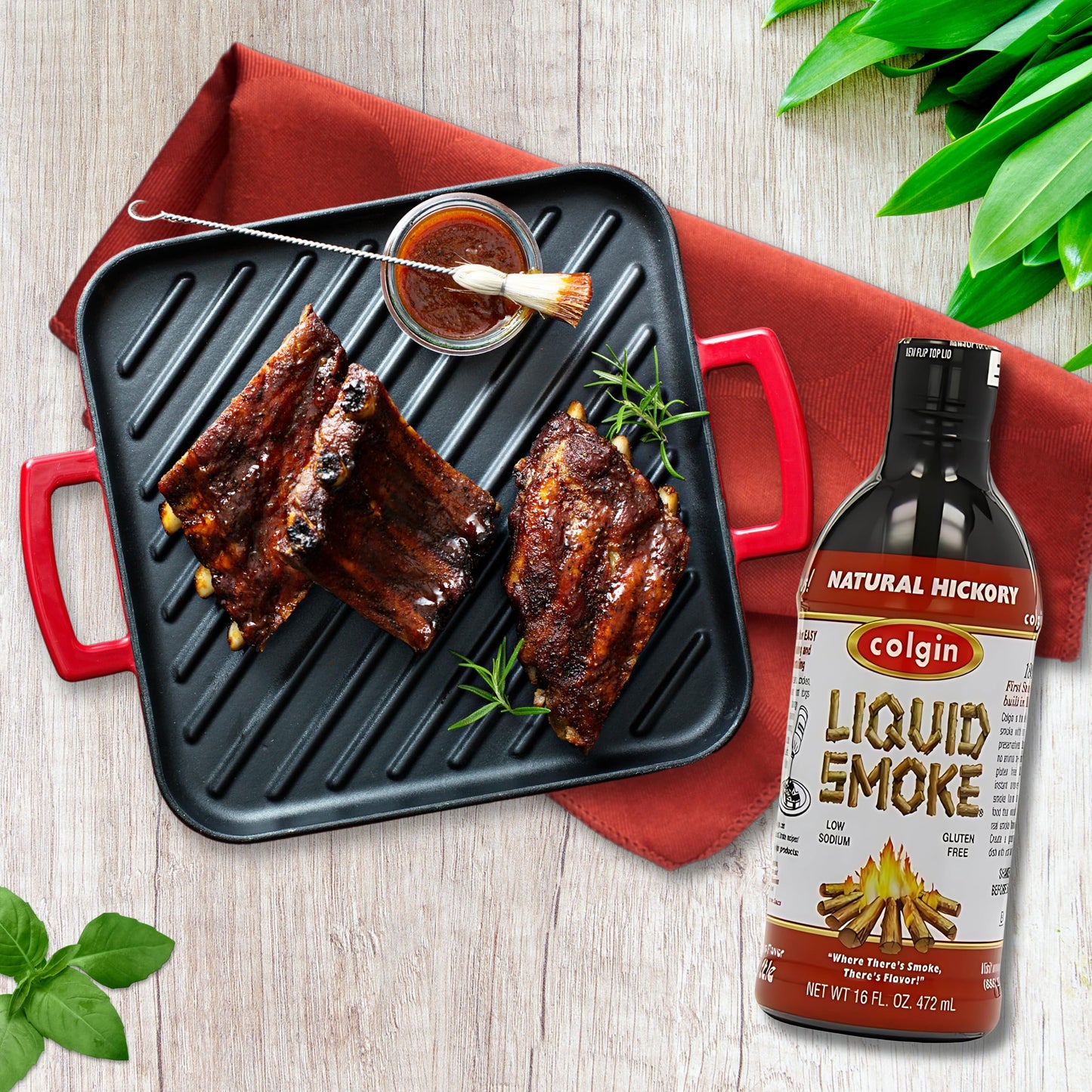 Colgin Authentic Hickory Liquid Smoke (16 oz) for Home Cooks & BBQ Enthusiasts | Liquid Smoke for Cooking | Rich, Sweet Smoky Flavor for Meats