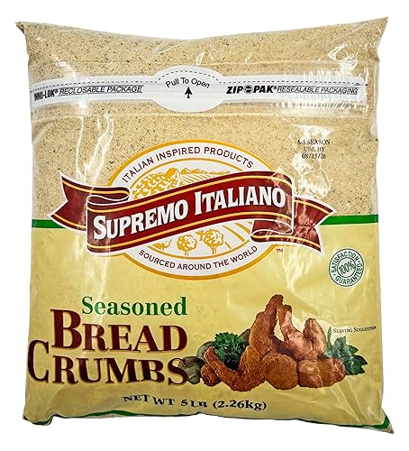 Supremo Italiano Seasoned Bread Crumbs 5 lb Resealable Bag