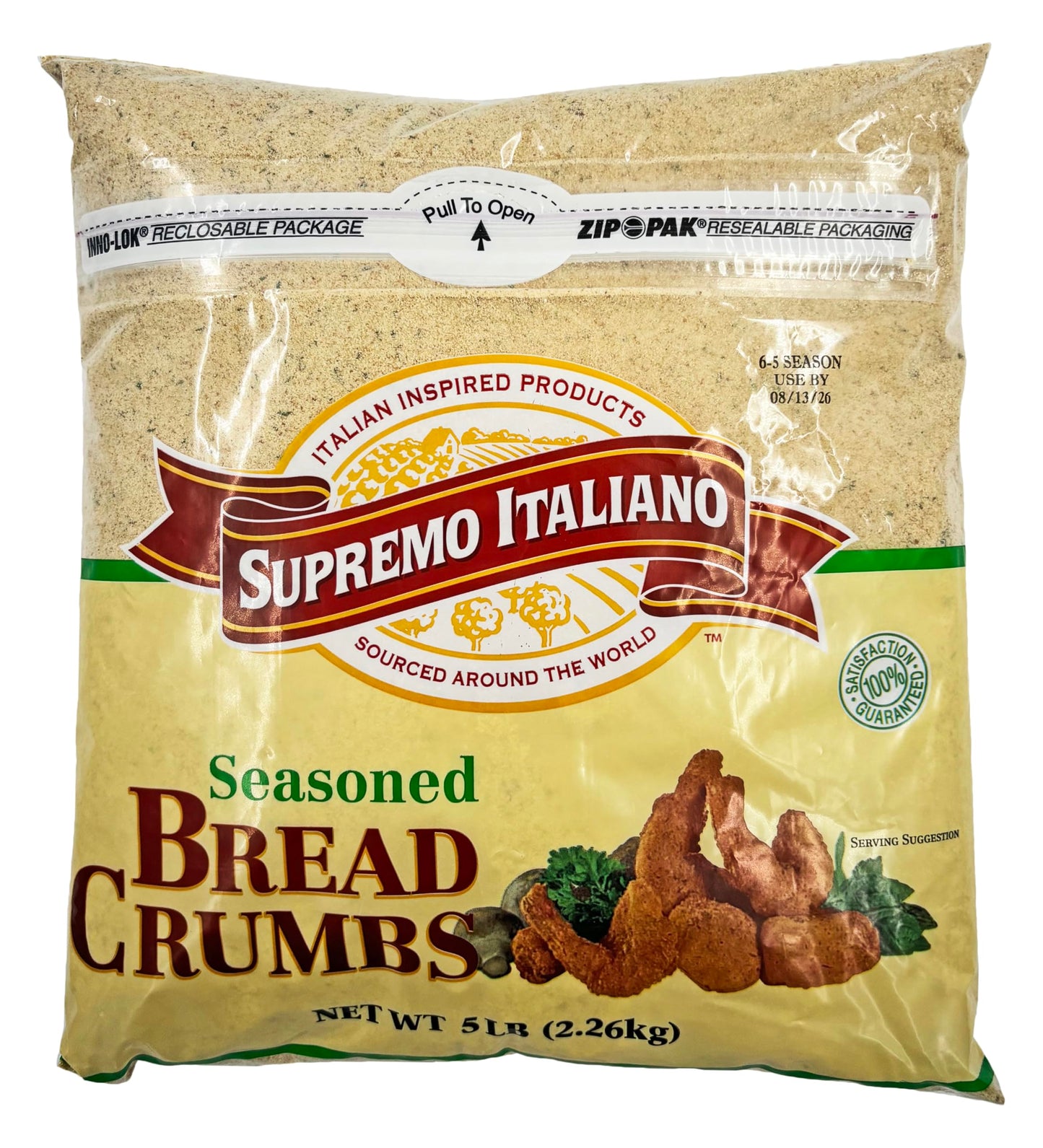 Supremo Italiano Seasoned Bread Crumbs 5 lb Resealable Bag