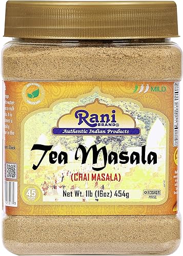 Rani Tea (Chai) Masala Indian Spice Blend 16oz (1lb) 454g Bulk PET Jar ~ All Natural | Vegan | Gluten Friendly | Salt & Sugar Free | NON-GMO | No