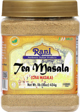Rani Tea (Chai) Masala Indian Spice Blend 16oz (1lb) 454g Bulk PET Jar ~ All Natural | Vegan | Gluten Friendly | Salt & Sugar Free | NON-GMO | No