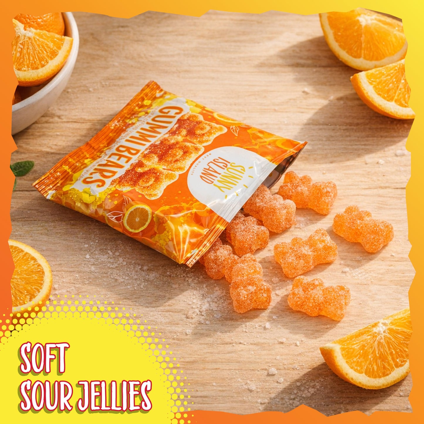 Sour Bears Gummy Candy | 12 Packs | Orange Gummies for Lunchbox Snacks, Goodie Bags & Candy Buffets | Gelatin Free Sour Gummies | Individually Wrapped