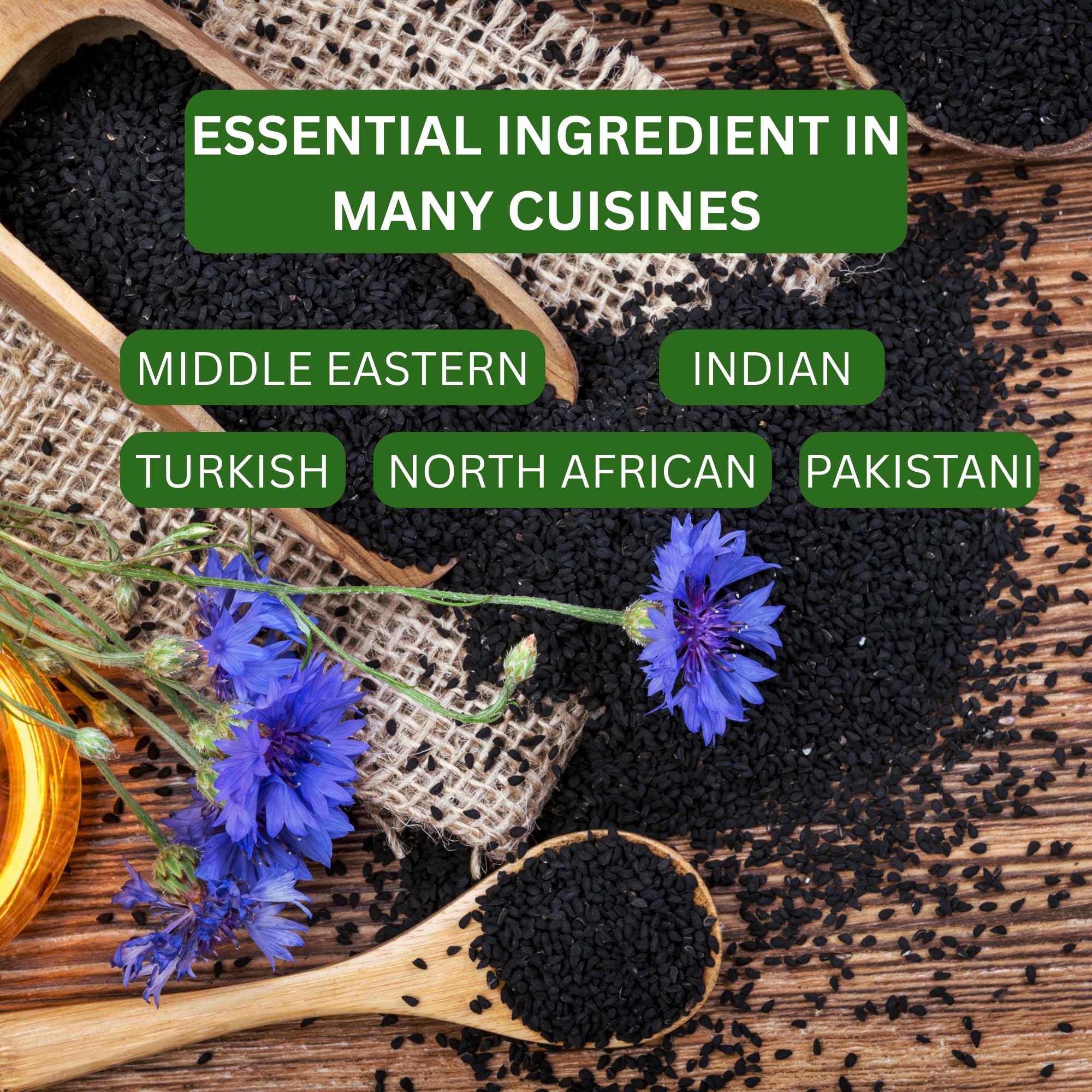 Premium Nigella Seeds (Black Cumin) | Pure, Aromatic & Whole Kalonji Spice (4 Oz) | Essential for Baking, Culinary & Wellness | Non-GMO, No Additives