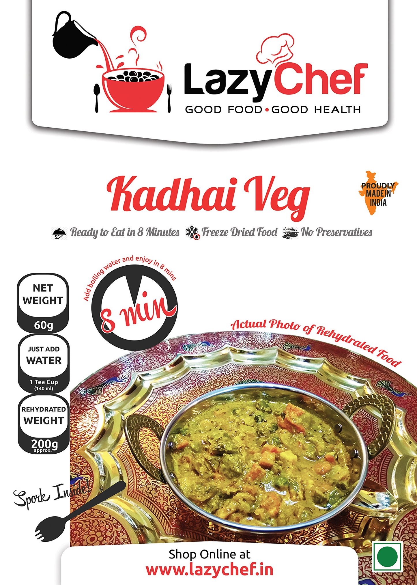 LazyChef Kadhai Veg (Ready to Eat) | Vegetarian | Create your own Combo of 10