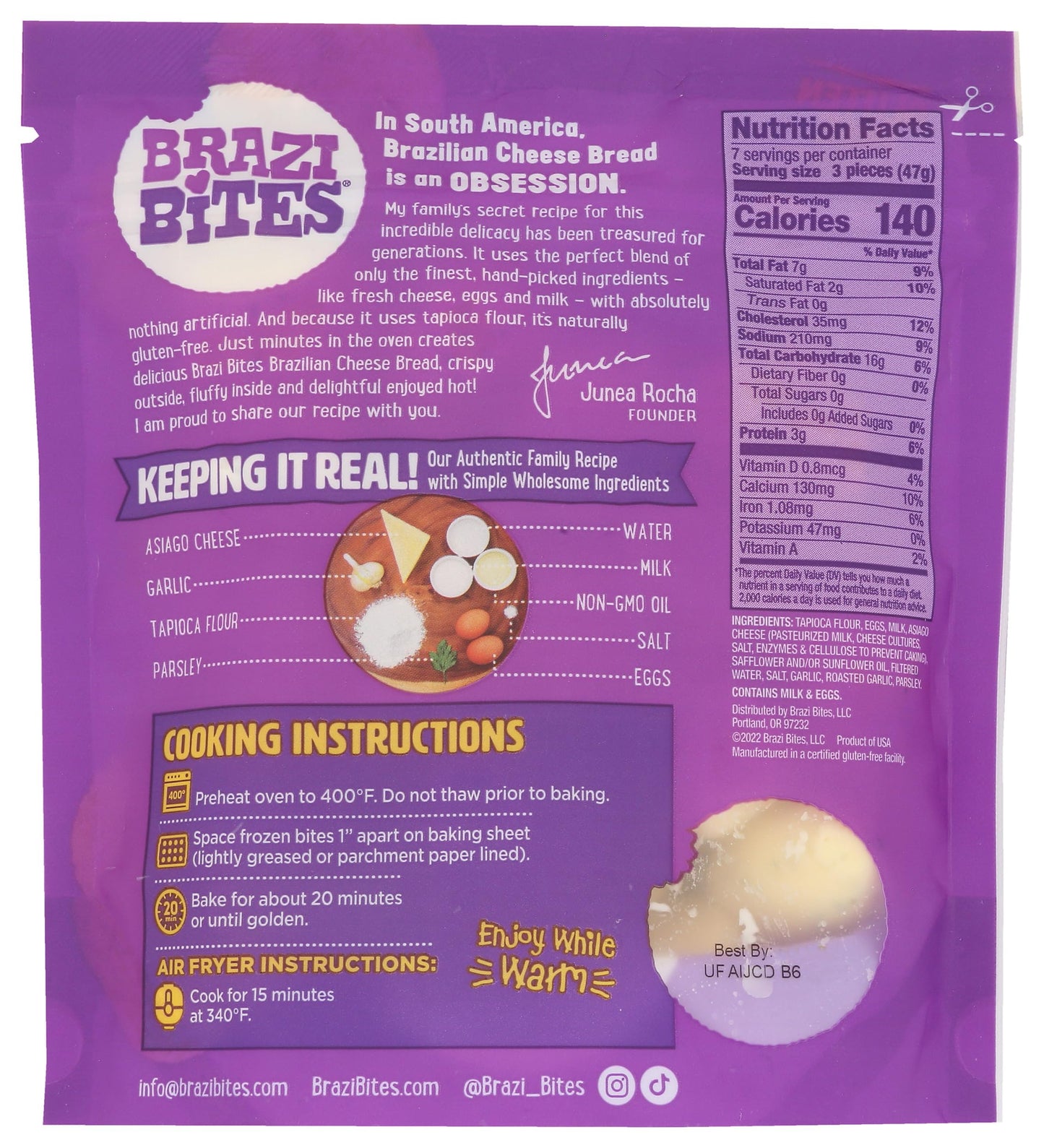 Brazi Bites Garlic Asiago Brazilian Cheese Bread, 11.5 OZ