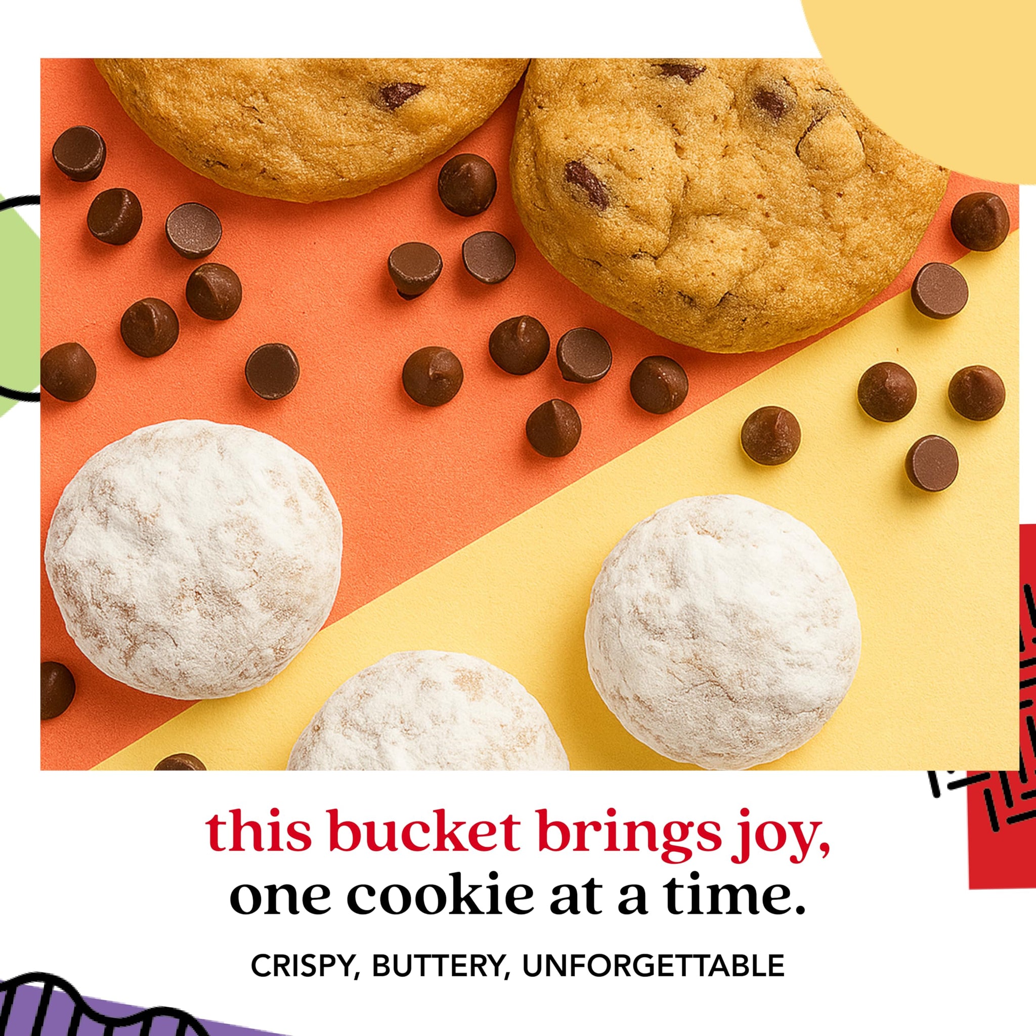 David’s Cookies Sweet Treats Gourmet Assorted Cookies Bucket with Thin Crispy Cookies and Butter Pecan Meltaways Gourmet Treats - Delicious