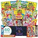 Halloween Candy Snack Box (40 Full Size Variety Gift Basket Care Package) Sour Patch Kids, M&Ms, Starburst, Swedish Fish, Skittles & More - The Care