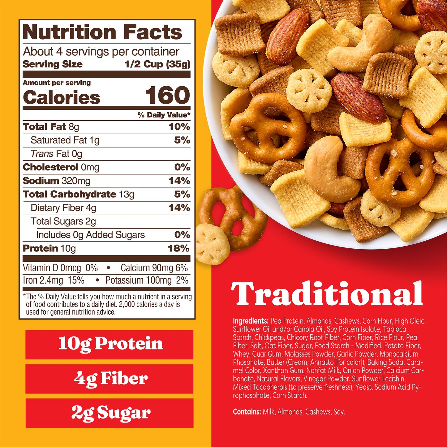 Catalina Crunch Protein Snack Mix - 10g Protein, 2g Sugar per Serving - Good Source of Fiber, Gluten Free - Traditional, 5.25 Ounce Bag (Pack of 1)