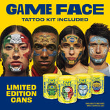 Café Bustelo Espresso Style Dark Roast Ground Coffee, Limited Edition Game Face Design, Tattoo Kit Included, 10 Oz. Can