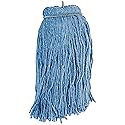 Impact 26116 Layflat Screw-Type Regular Cut-End Blend Wet Mop Head, 16 oz, Blue (Case of 12)
