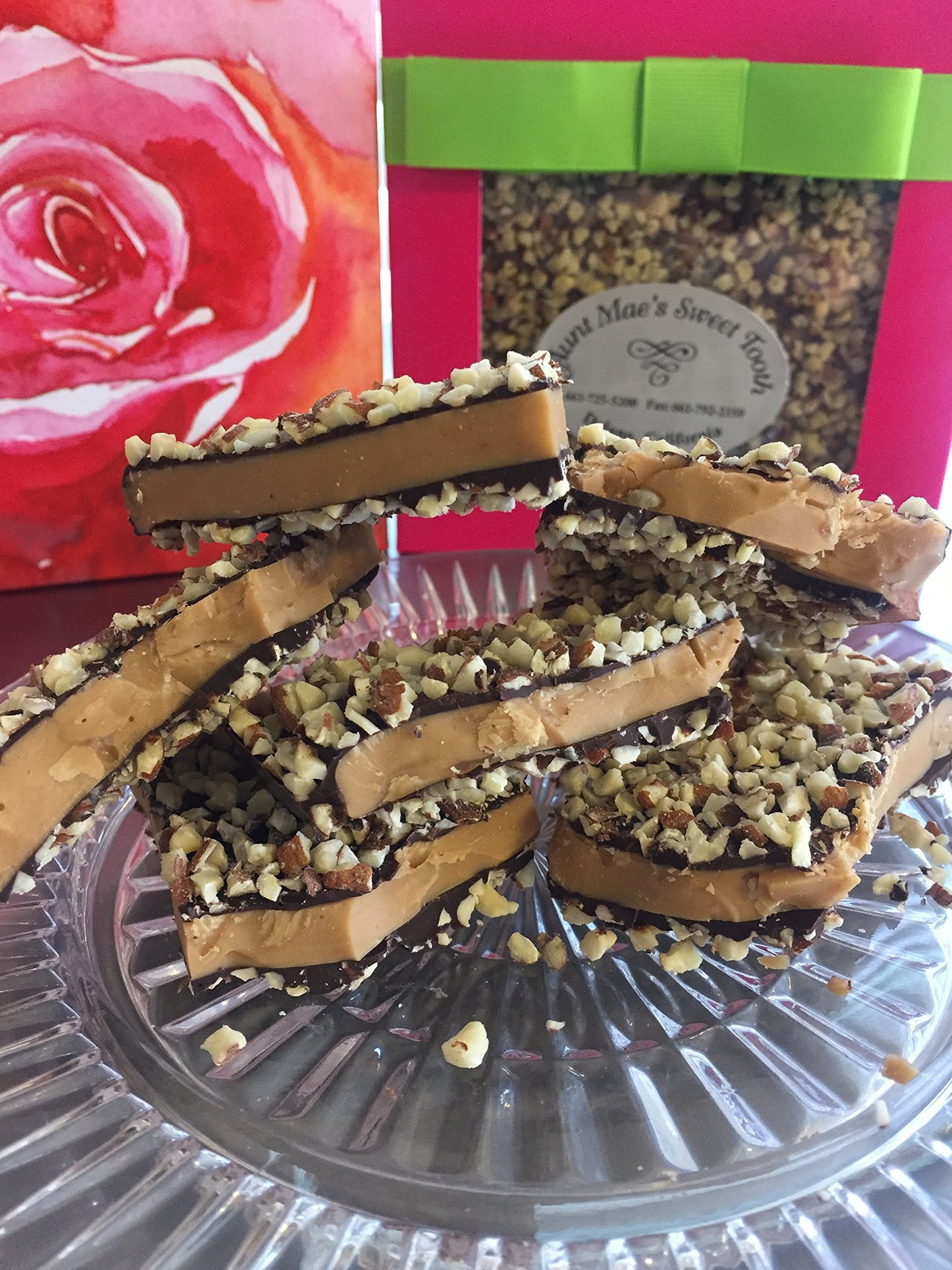 Aunt Mae's Sweet Tooth English Toffee 8 oz Box (Dark Chocolate with Sea Salt)