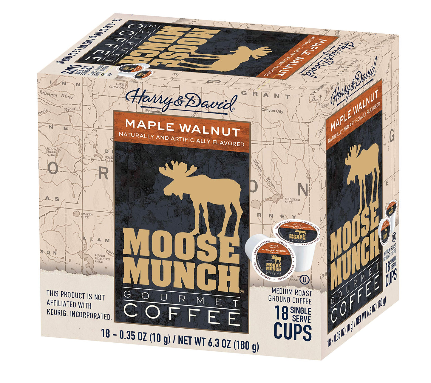 Harry & David Moose Munch Coffee in Single Serve Cups, 36 Count (Maple Walnut)
